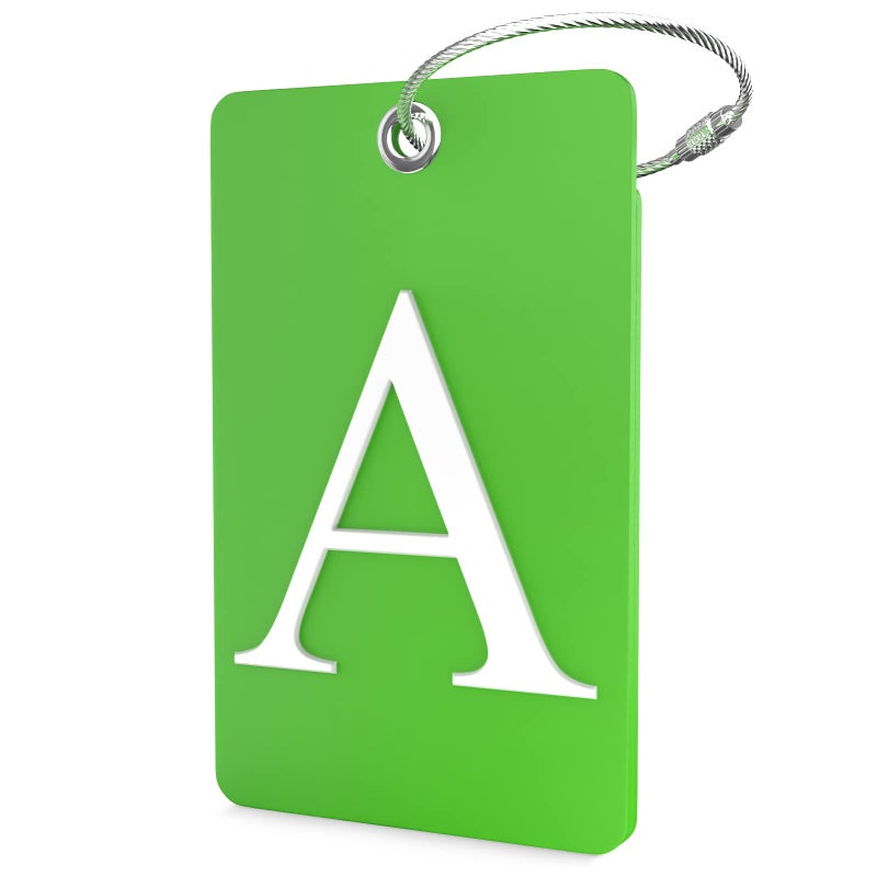 Shacke Luggage Tag Initial â€“ Fully Bendable Tag w/Stainless Steel Loop (Letter A) - Image 1